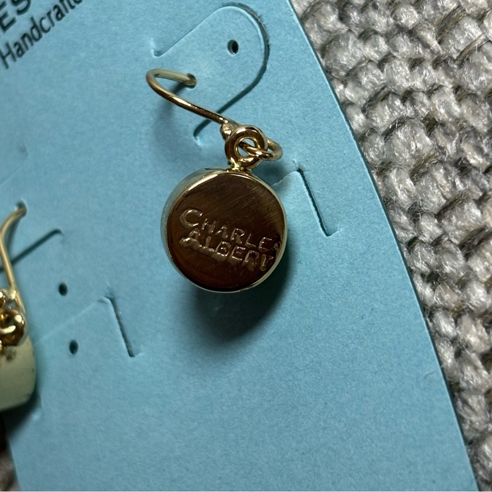 Charles Albert Women's Alchemia Pearl Drop Earrings, Handcrafted, 1.25", Hypoall - Picture 2 of 5